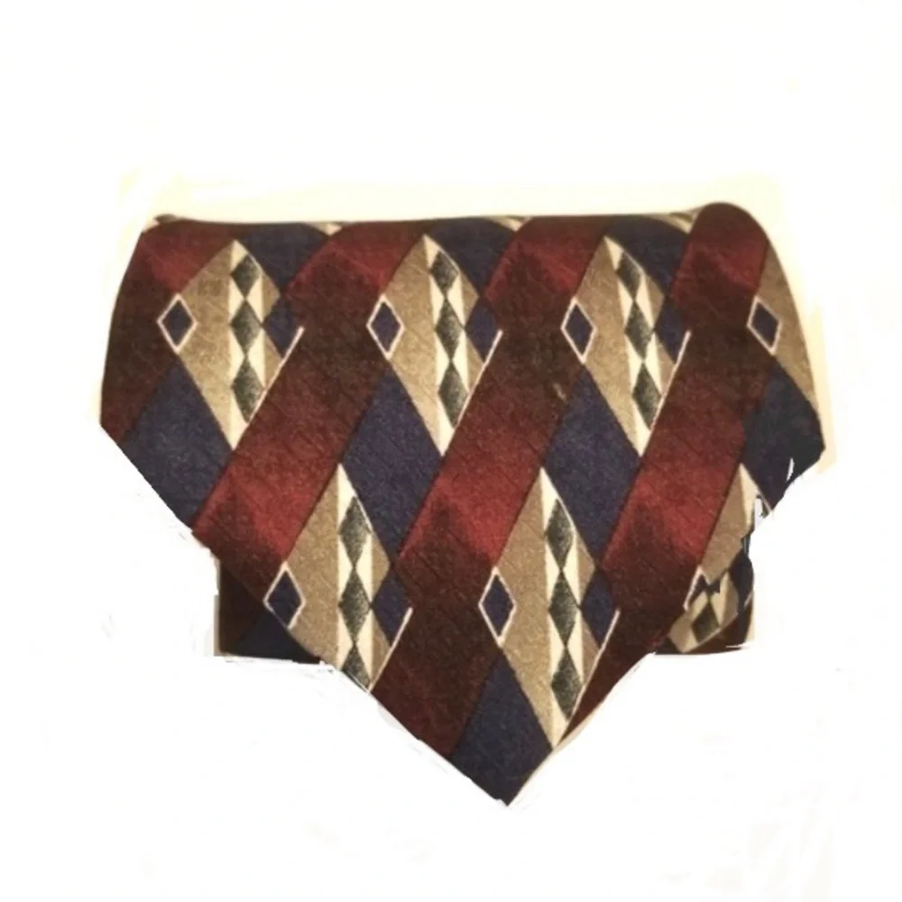Stafford Exec Tie Woven USA Import Silk Tipped Bar & Slip String Red Blue 54